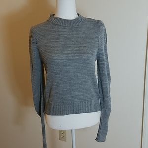 Express long-sleeve grey crew neck sweater